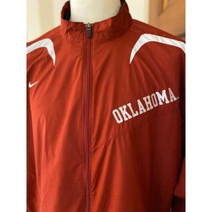 OKLAHOMA SOONERS Nike Jacket Men XL Red Full Zip‎ NCAA Big 12 Boomer Sooner